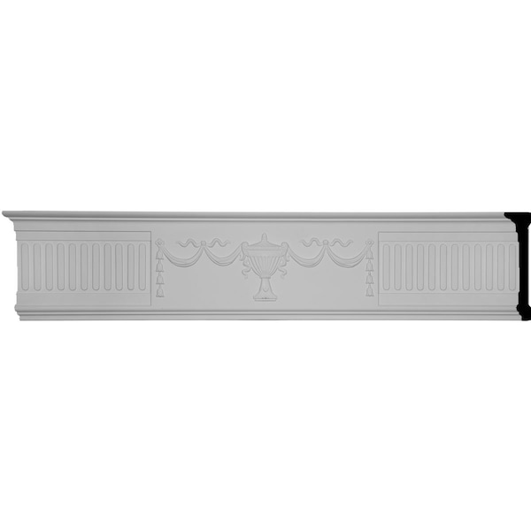 Ekena Millwork 7 1/2"H x 1 3/4"P x 94 1/2"L, Federal Urn & Ribbon Chair Rail (1 Urn Per 96"L) CHA07X01UR - main